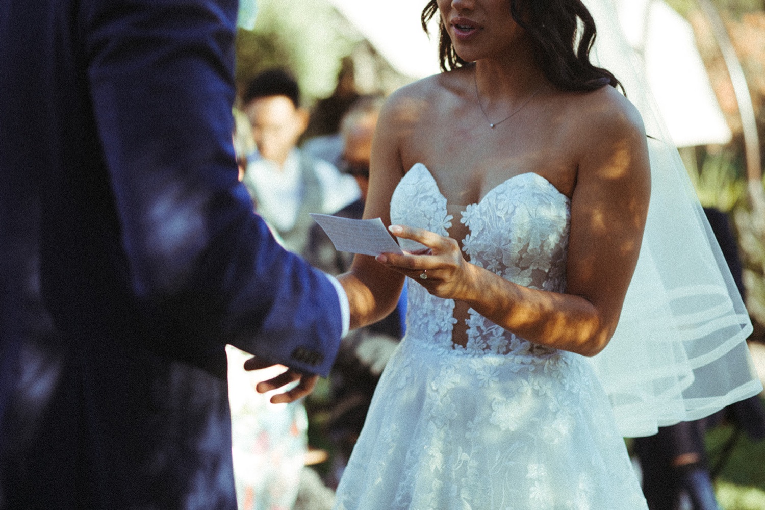 Bride and groom recite vows on their wedding day in Oakland.